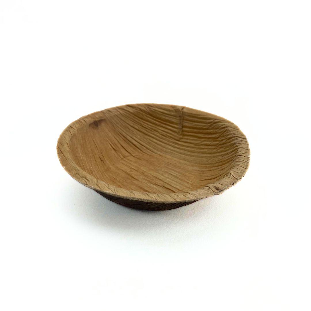 3.5" Palm Leaf Round Dipping Bowl